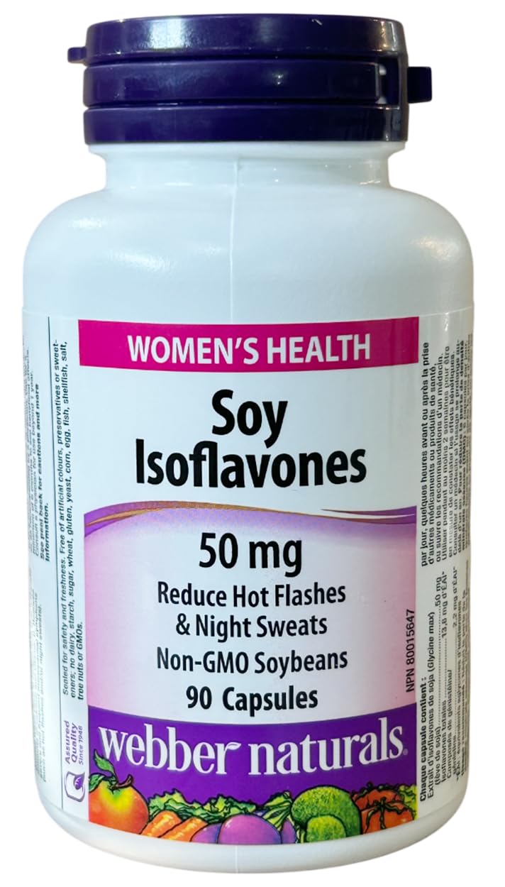 Webber Naturals Soy Isoflavones bottle front for menopausal support