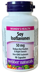 Webber Naturals Soy Isoflavones bottle front for menopausal support