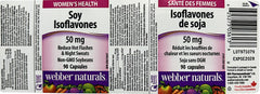 Webber Naturals Soy Isoflavones capsules close-up