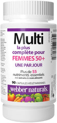 Webber Naturals Women's 50+ Multi capsules closeup emphasizing easy-to-swallow design