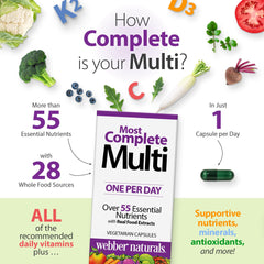 Webber Naturals Women's 50+ Multi label detail highlighting K2 and chelated minerals