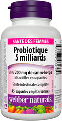 Webber Naturals Women's Multi Probiotic cranberry capsules easy to swallow.