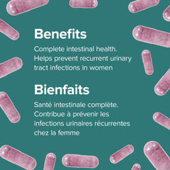 Webber Naturals cranberry probiotic tablet resting in hand.