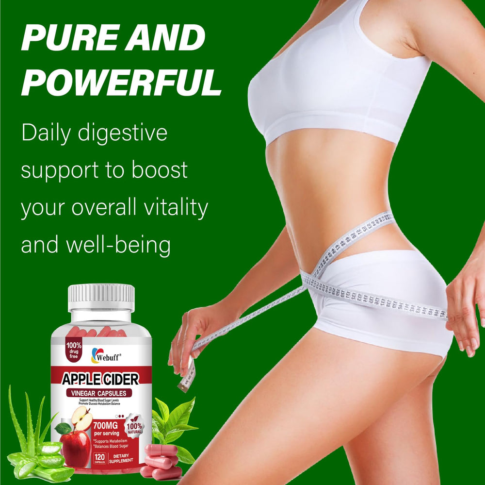 Webuff bottle label detail highlighting Aloe Vera and ACV blend.