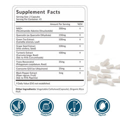 Weevit NAD+ capsules close-up highlighting energy-boosting ingredients.