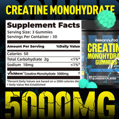 5000mg creatine monohydrate label on the product