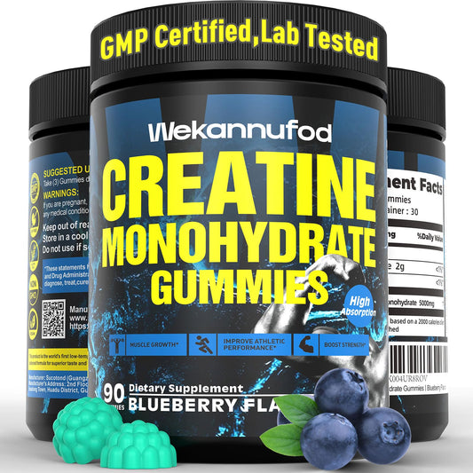 Wekannufod creatine gummies bottle display for easy pre-workout use