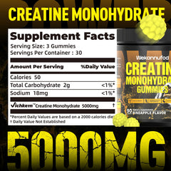 Bright pineapple flavored sugar free gummies from Wekannufod for guilt free fueling