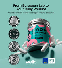 Welio NMN alternative with apigenin and manganese supports balanced NAD+ pathways.