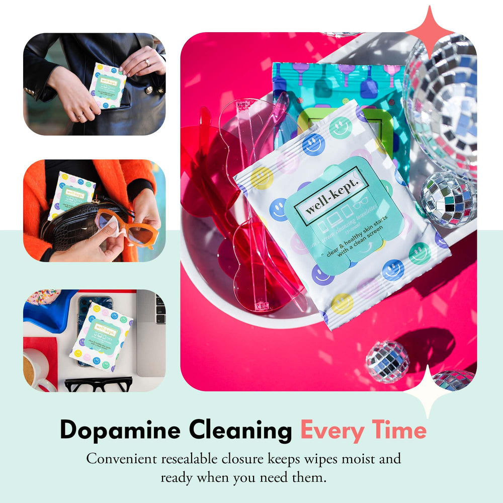 Well-Kept eyewear wipes cleaning glasses and sunglasses gently