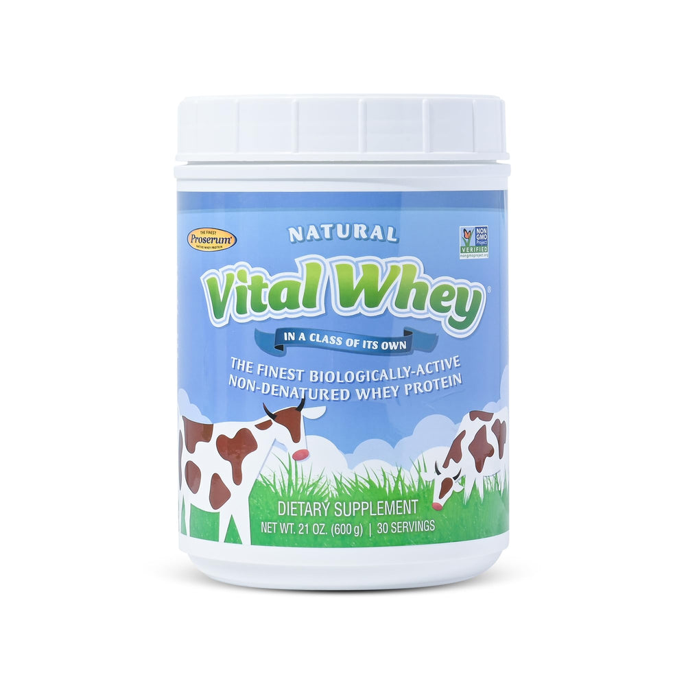 Well Wisdom Vital Whey bottle front with grass-fed formula for daily energy support
