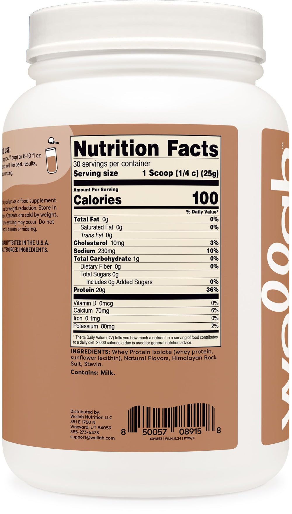 Wellah Protein Your Whey 30-serving container, convenient daily protein option.