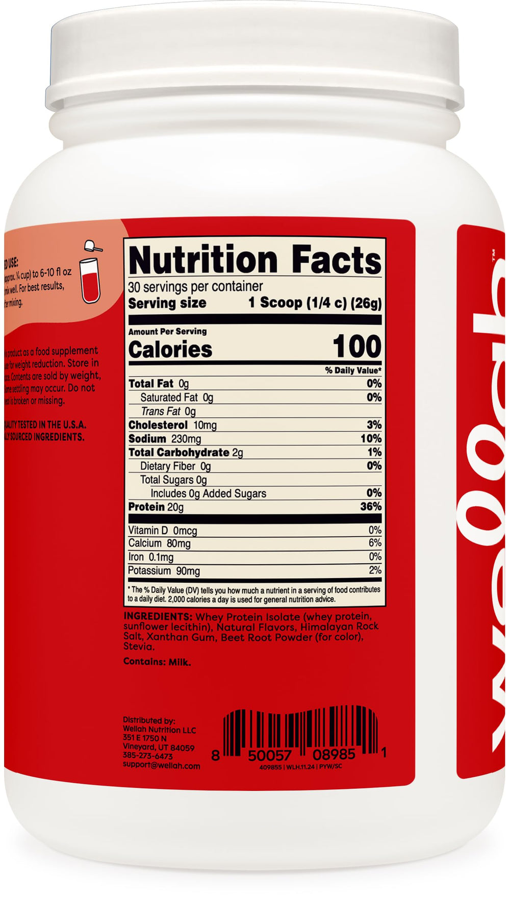 Flavor variety in Wellah Protein Your Whey encourages smooth, tasty shakes.