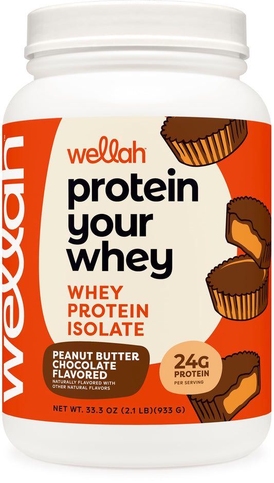 Wellah Protein Your Whey bottle front label in peanut butter chocolate flavor for everyday protein.