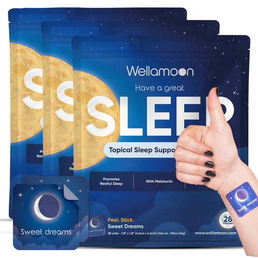 Wellamoon Original Sleep Patches pack front view for easy nightly use.