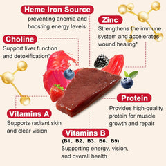 Well&Whole gummies closeup reveals texture and berry flavor for everyday enjoyment.