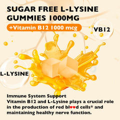 Well&Whole L-Lysine Gummies with B12 label emphasizes high potency and extra energy support