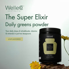 WelleCo The Super Elixir measuring spoon demonstrates precise daily dosing.