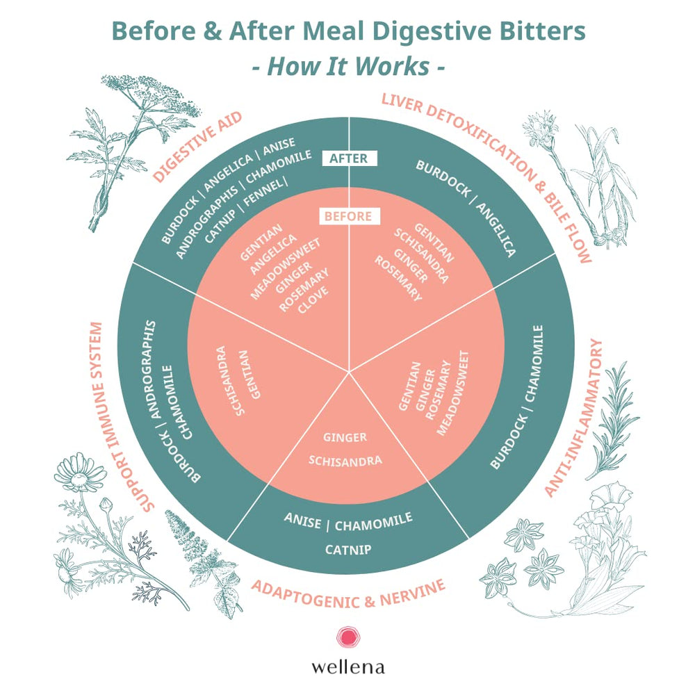Wellena bottle back label with ingredients and usage