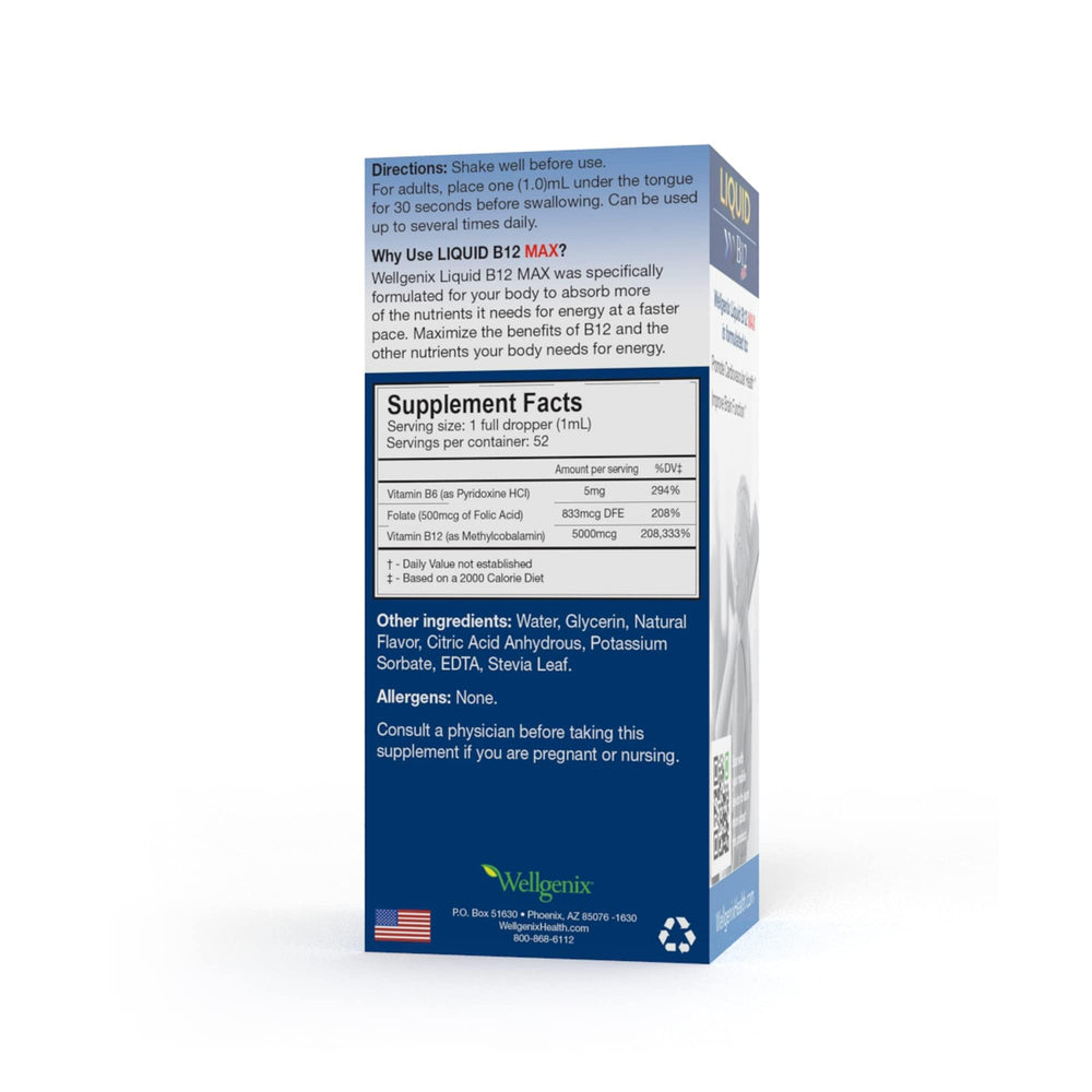 Wellgenix B12 Max liquid energy support potential for daily activity