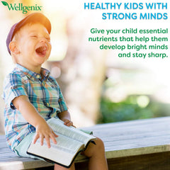 Wellgenix Balanced Essentials Kids Multivitamin mixed berry served in glass for tasty daily boost