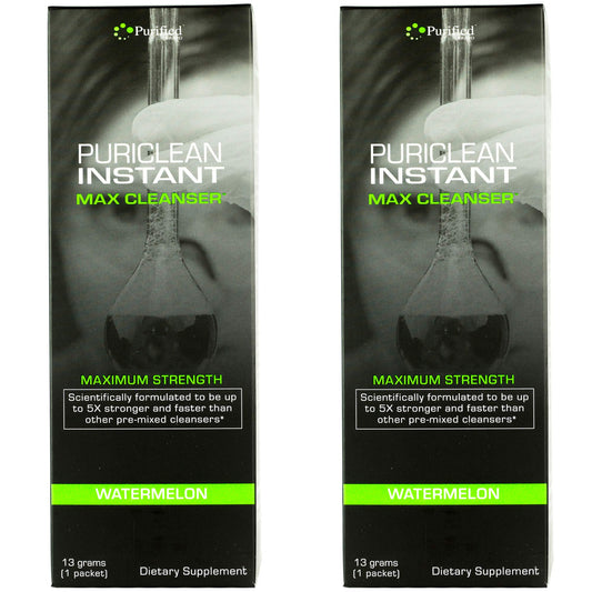 Wellgenix Puriclean bottle front with watermelon flavor for a convenient detox moment