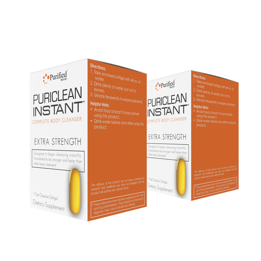 Wellgenix Puriclean softgel bottle front shows premium detox formula for quick cleansing