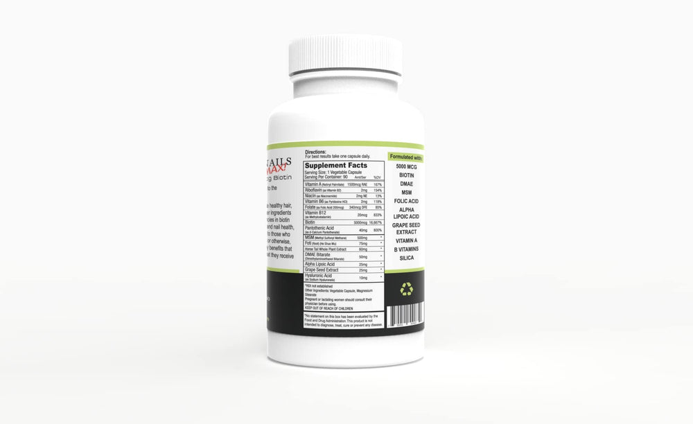 Wellgenix Purvana MAX ingredients blend features biotin with MSM and B-complex