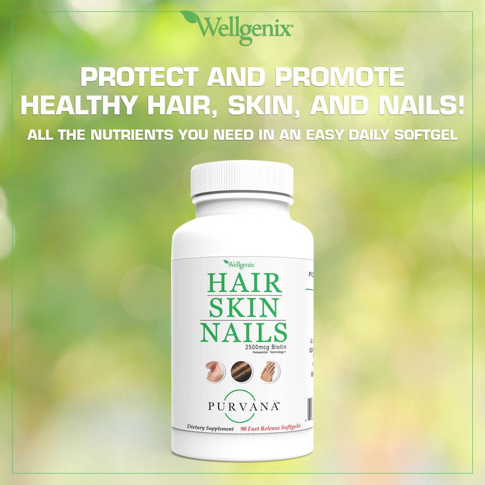 Wellgenix Purvana MSM in a glass jar illustrating ingredients for skin and hair vitality
