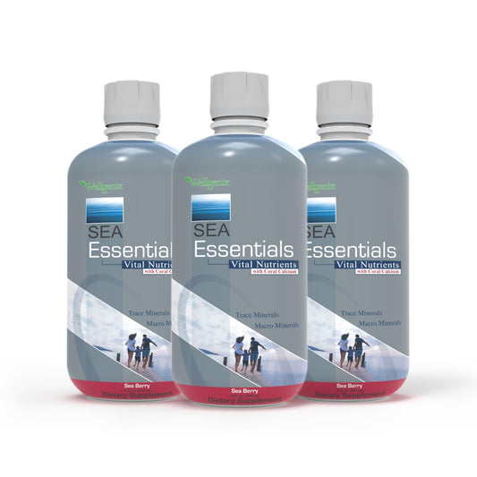 Wellgenix Sea Essentials bottle front view with sea berry flavor for daily nutrition