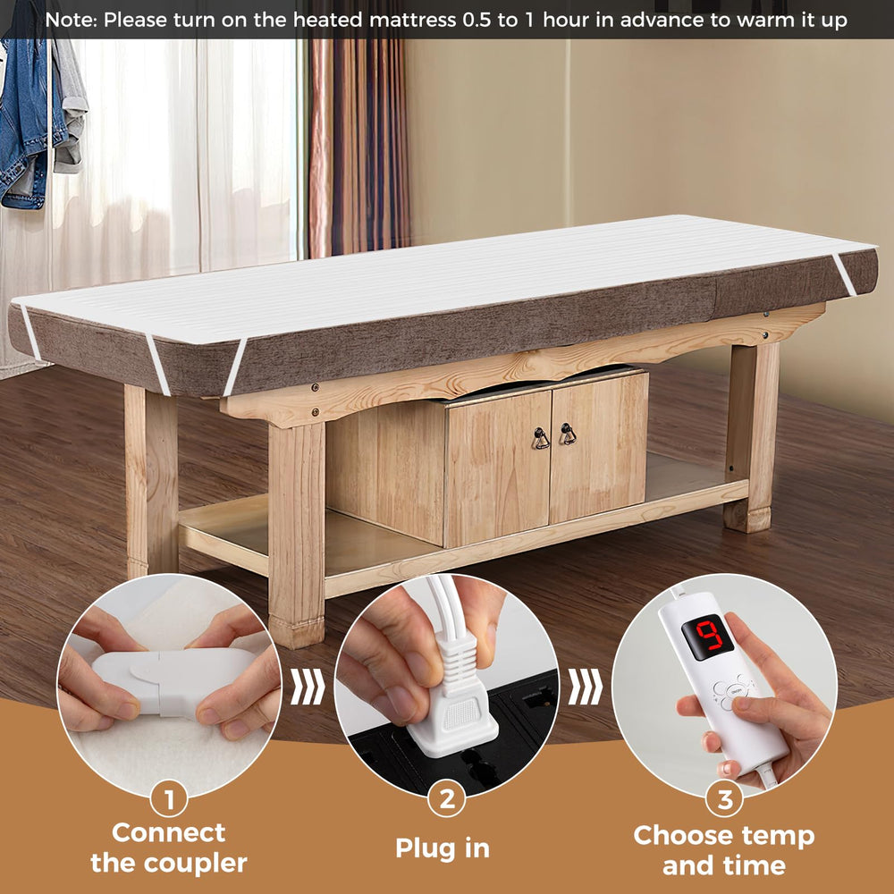 WELLHUT twin heated mattress pad auto shut-off indicator ensures safe use