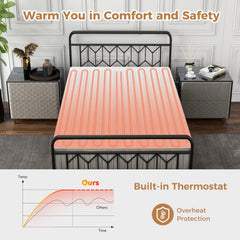 WELLHUT twin heated mattress pad digital controller displays 9 heat levels for easy tuning