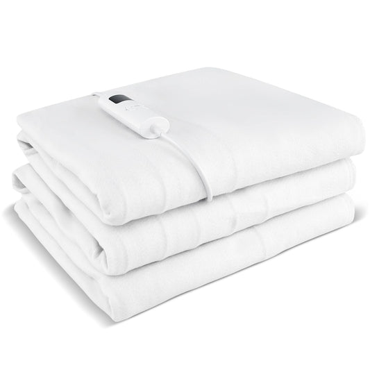WELLHUT twin heated mattress pad top view highlights plush fabric for cozy nights