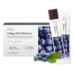 WELLINUS Korean collagen jelly sticks blueberry flavor, convenient on-the-go beauty support.