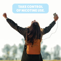 Wellness Basics mint lozenge vial close-up for portable nicotine relief.