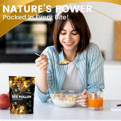 Wellness LabsRx Bee Pollen Granules glass jar on shelf signals premium quality.