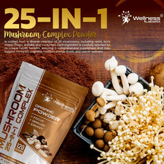 WELLNESS LABSRX Chaga powder supports digestive comfort and gut health.