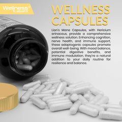 Capsules in a glass container emphasize easy daily supplementation.