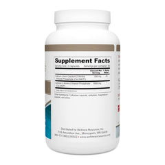 Wellness Resources Calcium AEP bottle side view with easy-to-swallow capsules for daily use.