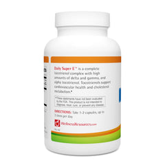 Wellness Resources Daily Super E Tocotrienol label close-up with full tocotrienol spectrum