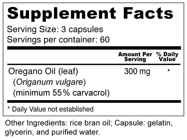 Wellness Resources oregano oil bottle shows gluten-free and sugar-free labeling for clean daily use
