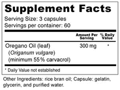 Wellness Resources oregano oil bottle shows gluten-free and sugar-free labeling for clean daily use