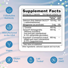 Wellness Resources Thyroid Helper label front indicating vegan formula.