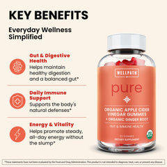 WellPath open bottle with visible apple-flavored gummies for convenient daily use
