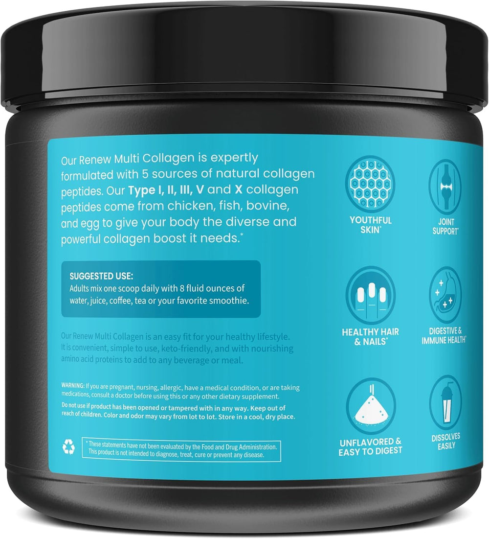 WellPath Renew serving scoop beside the tub for easy daily dosing.