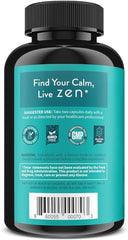 WellPath Zen label back view emphasizes Ashwagandha and Rhodiola adaptogens for balance.