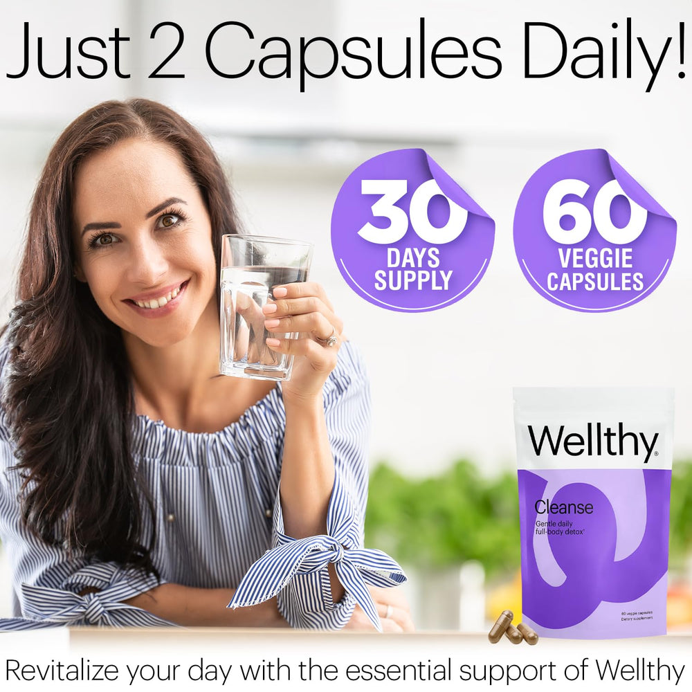 Wellthy Full Body Detox milk thistle component visible in the blend.