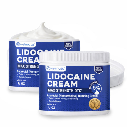 WELMATE 5% lidocaine cream tube ready for fast external relief