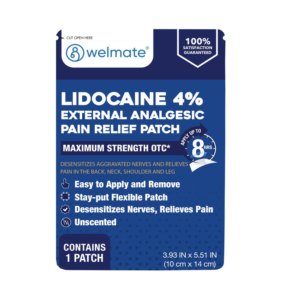 WelMate unscented formula label emphasizing fragrance-free pain relief.