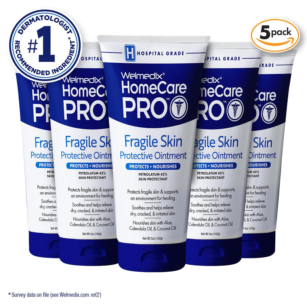 Welmedix Fragile Skin Ointment application shows easy squeeze tube